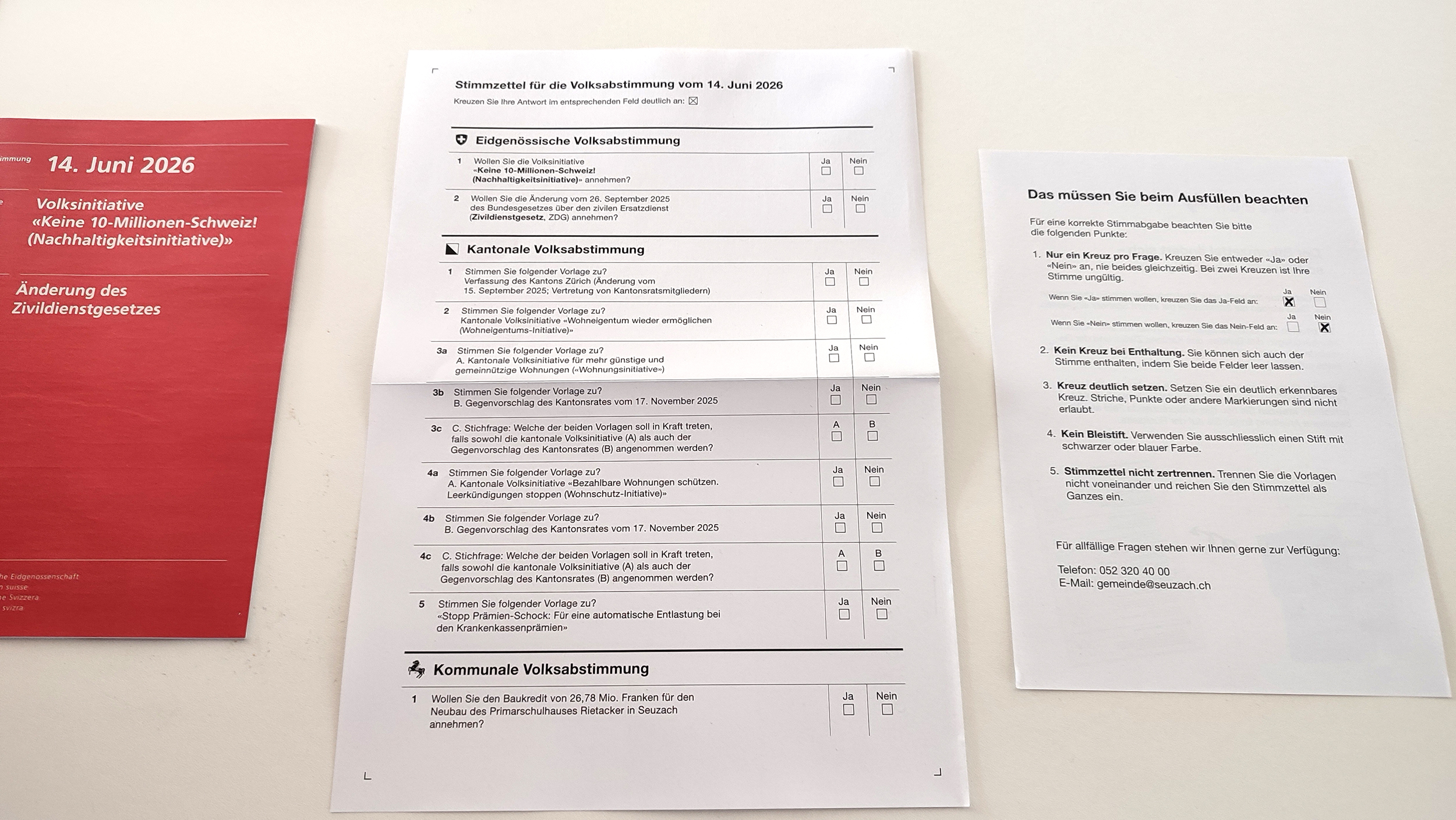 Abstimmung vom 14. Juni 2026 - neue Stimmzettel auf A4 Kopierpapier - wir beantworten alle Fragen zum neuen E-Counting im Kanton Zürich Abstimmungsunterlagen e voting 14 Juni 2026